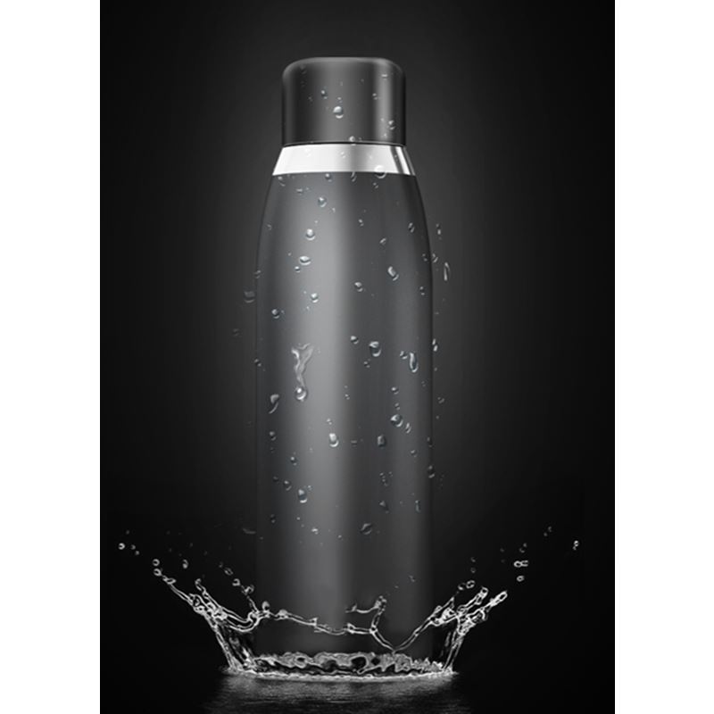PURO Smart Bottle - Butelka termiczna 500ml INOX z inteligentną nakrętka LED (Black)