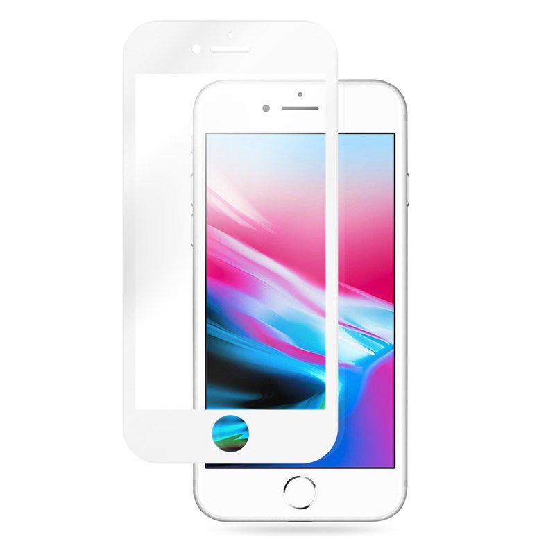 Crong 7D Nano Flexible Glass - Szkło hybrydowe 9H na cały ekran iPhone 8 Plus / 7 Plus (White)