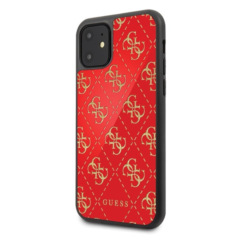 Guess 4G Double Layer Glitter Case - Etui iPhone 11 (Red)