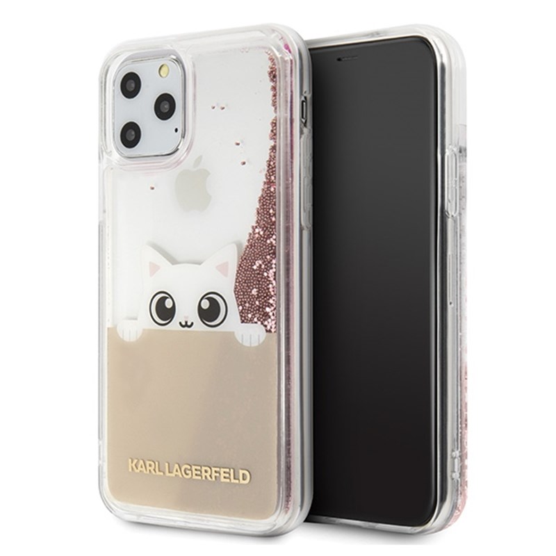 Karl Lagerfeld K-Peek A Boo - Etui iPhone 11 Pro (Glitter Pink Gold)