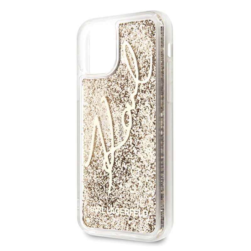 Karl Lagerfeld Signature Glitter Case - Etui iPhone 11 Pro (Gold)
