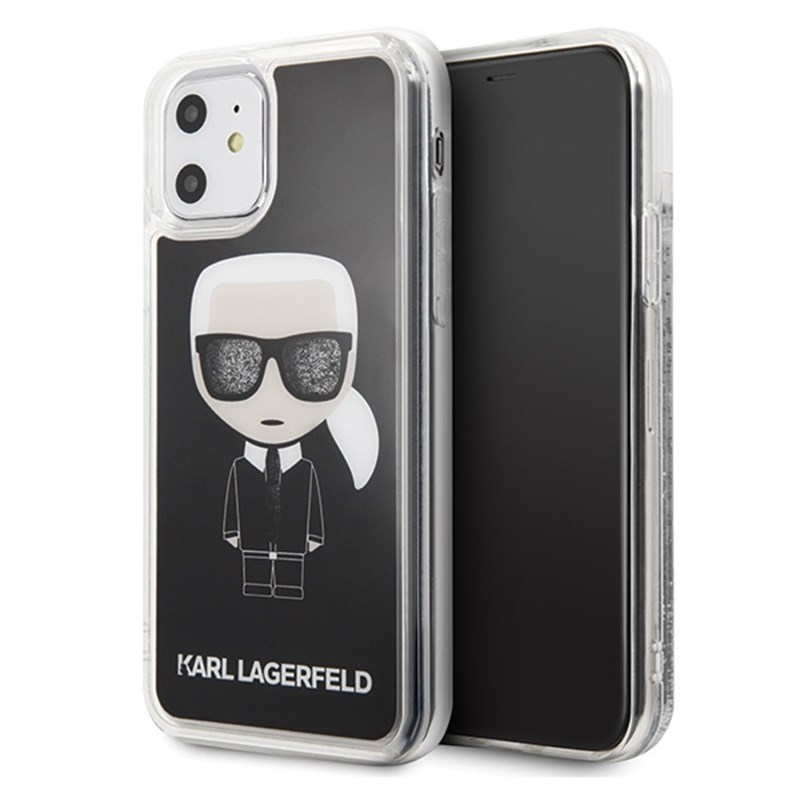 Karl Lagerfeld Iconic Glitter - Etui iPhone 11 (Black)