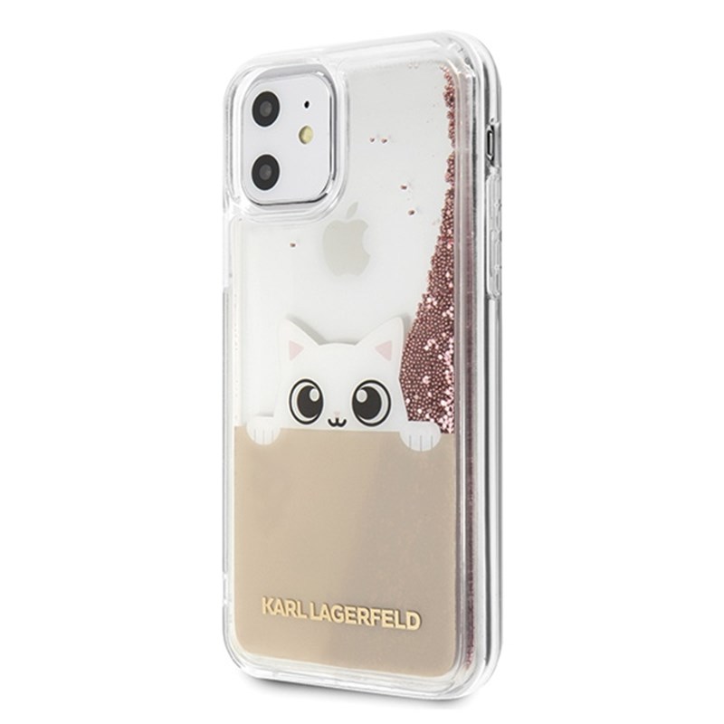 Karl Lagerfeld K-Peek A Boo - Etui iPhone 11 (Glitter Pink Gold)