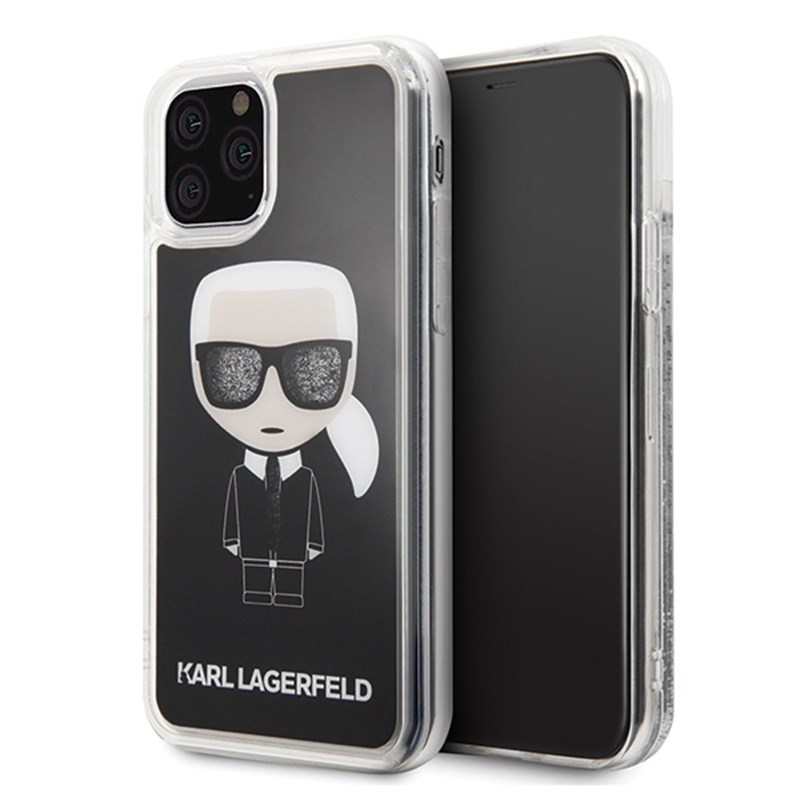 Karl Lagerfeld Iconic Glitter - Etui iPhone 11 Pro Max (Black)