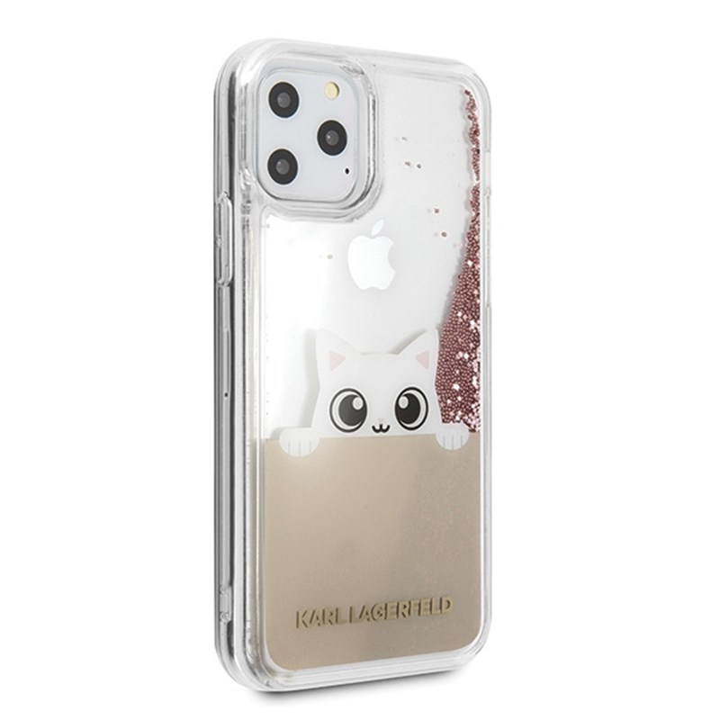 Karl Lagerfeld K-Peek A Boo - Etui iPhone 11 Pro Max (Glitter Pink Gold)