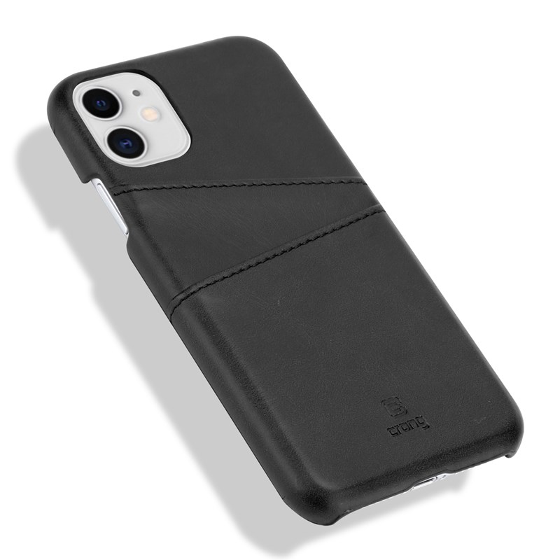 Crong Neat Cover - Etui iPhone 11 z kieszeniami (czarny)
