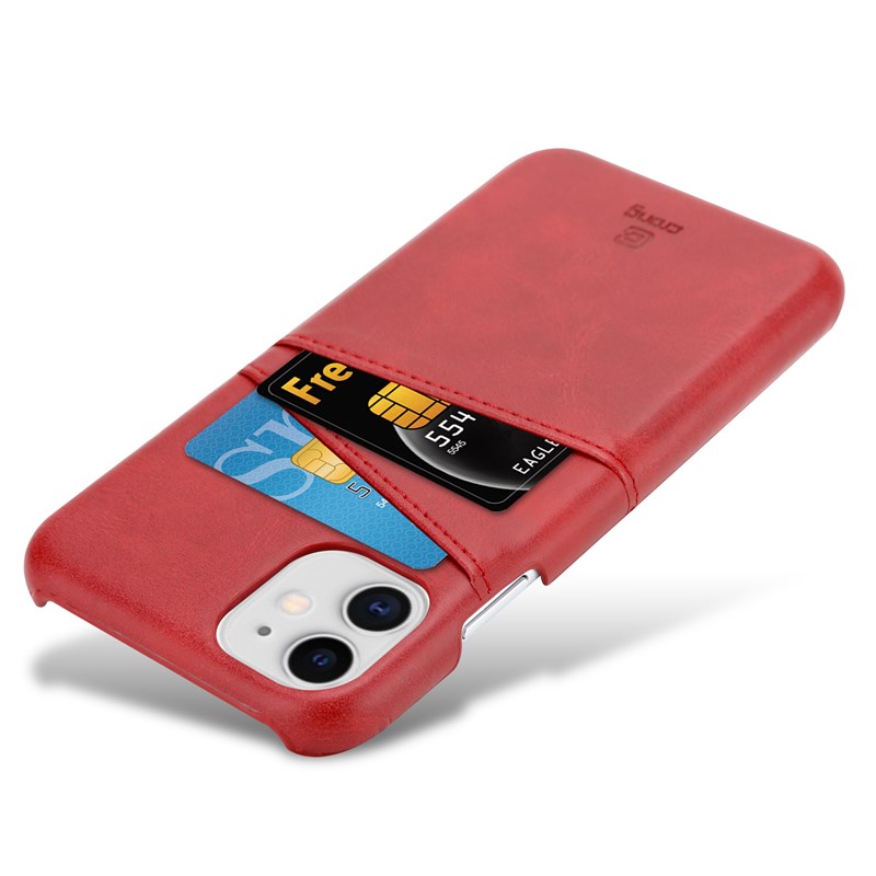 Crong Neat Cover - Etui iPhone 11 z kieszeniami (czerwony)