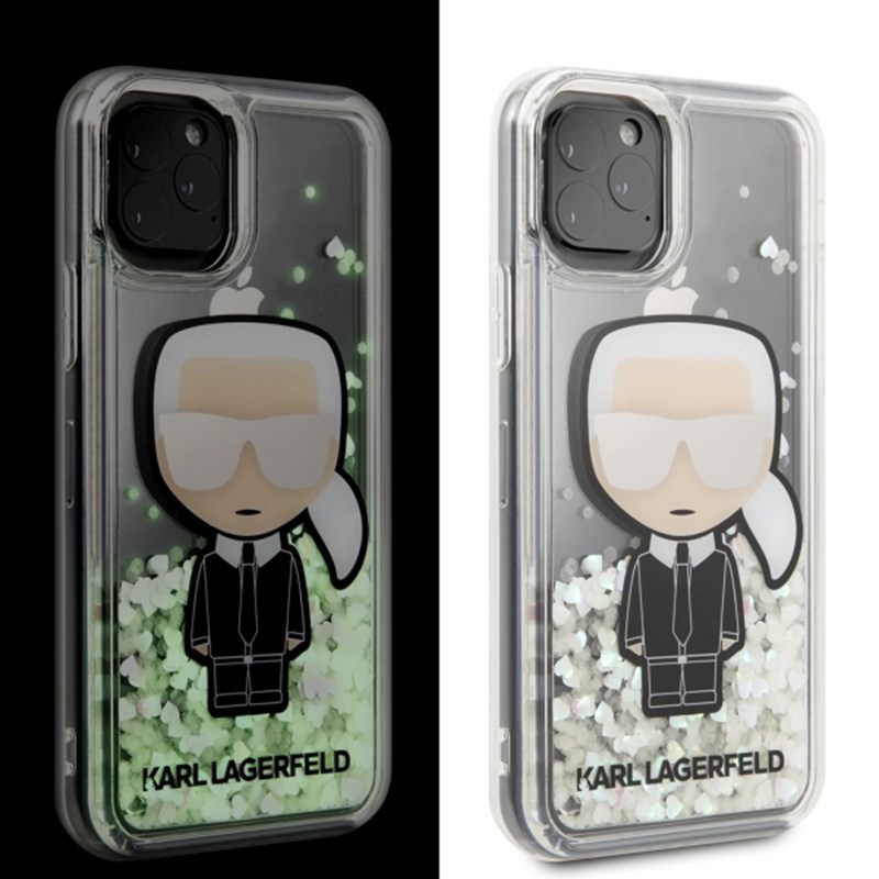 Karl Lagerfeld Glitter Glowdark Ikonik - Etui iPhone 11 Pro