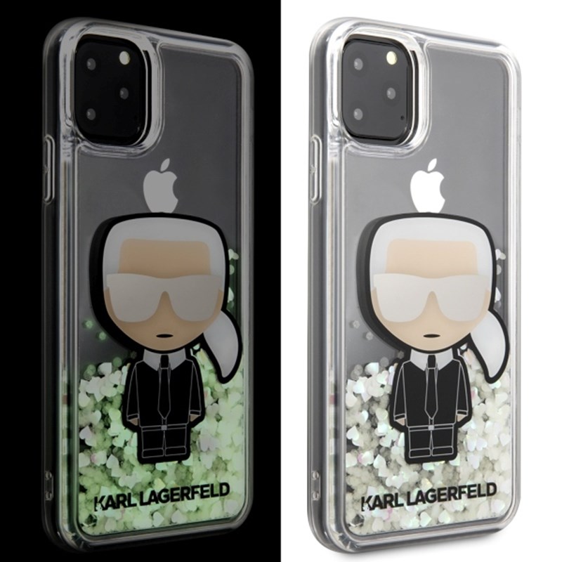 Karl Lagerfeld Glitter Glowdark Ikonik - Etui iPhone 11 Pro Max