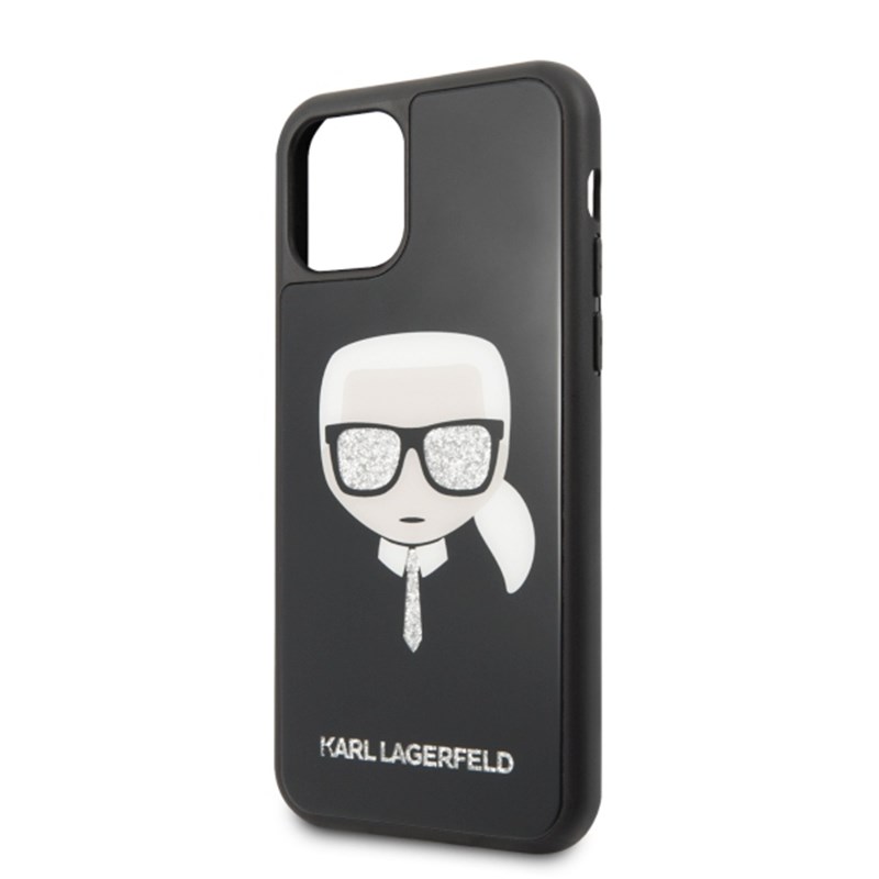 Karl Lagerfeld Double Layers Glitter Head - Etui iPhone 11 Pro (Black)