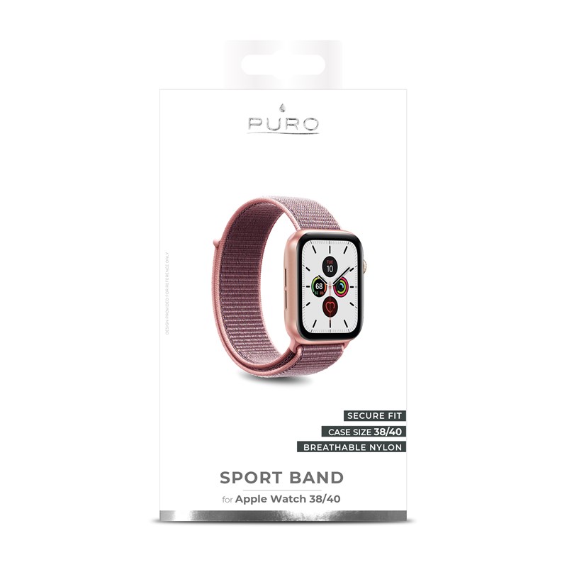 PURO Nylon - Pasek do Apple Watch 38/40/41 mm (Różowy)