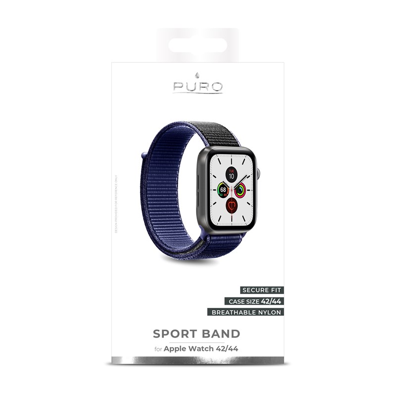 PURO Nylon - Pasek do Apple Watch 42/44/45 mm (Granatowy/Czarny)