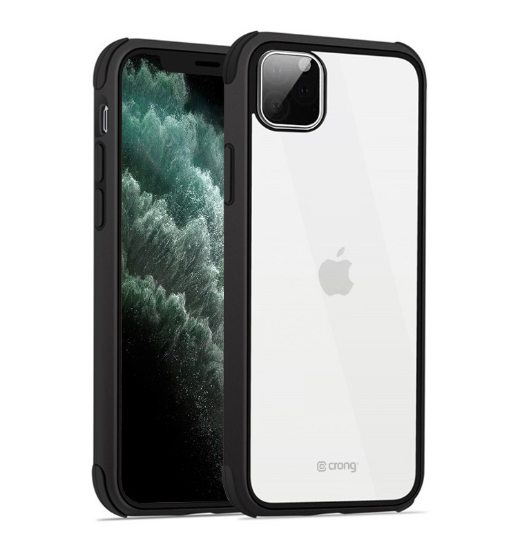 Crong Trace Clear Cover - Etui iPhone 11 Pro Max (czarny/czarny)
