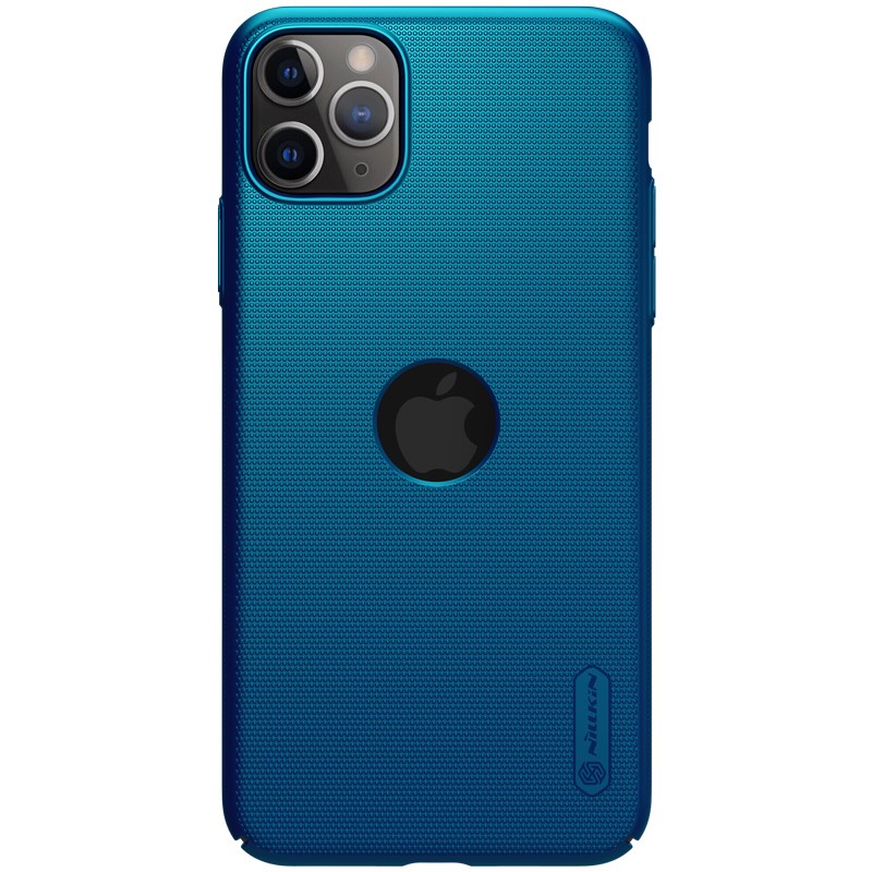 Nillkin Super Frosted Shield - Etui Apple iPhone 11 Pro z wycięciem na logo (Peacock Blue)