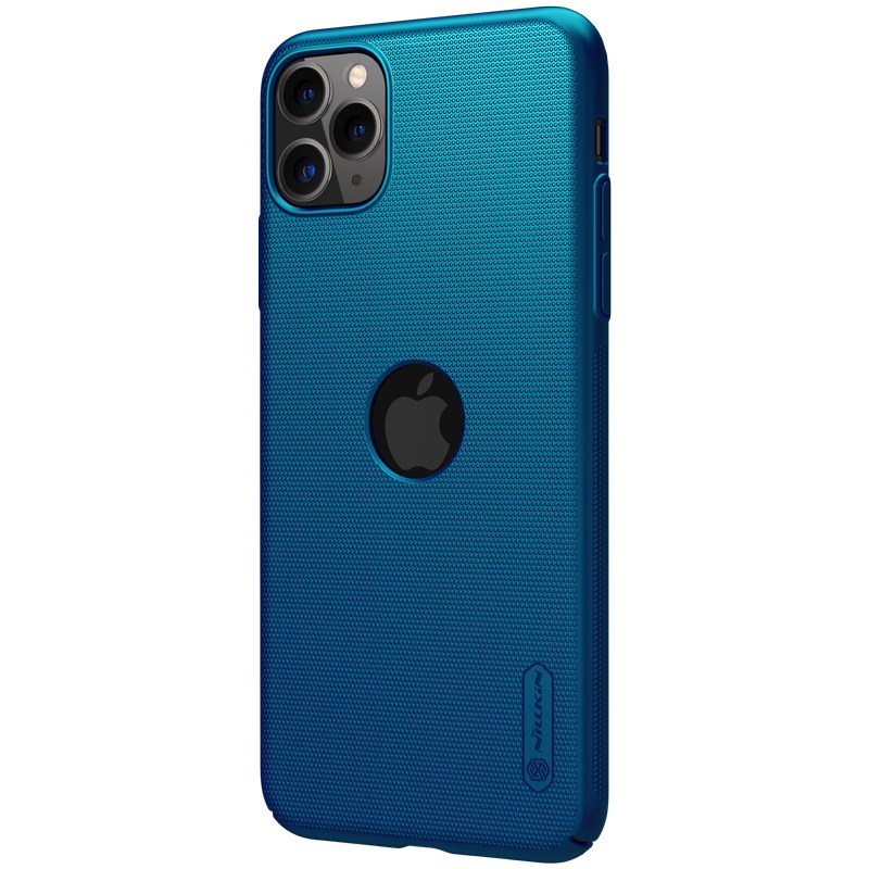 Nillkin Super Frosted Shield - Etui Apple iPhone 11 Pro Max z wycięciem na logo (Peacock Blue)