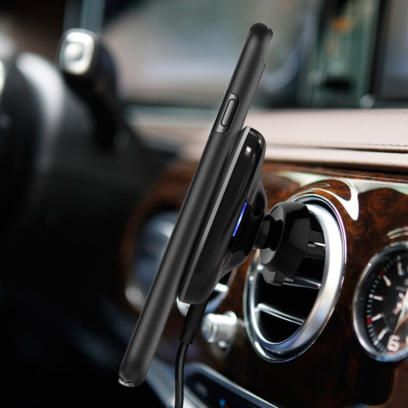 Nillkin Car Magnetic Wireless Charger - Magnetyczny uchwyt samochodowy na kratkę nawiewu z ładowarką indukcyjną Qi, 10W (Black-B)