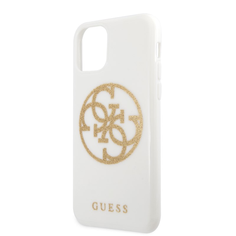 Guess Circle Glitter 4G - Etui iPhone 11 Pro (biały)