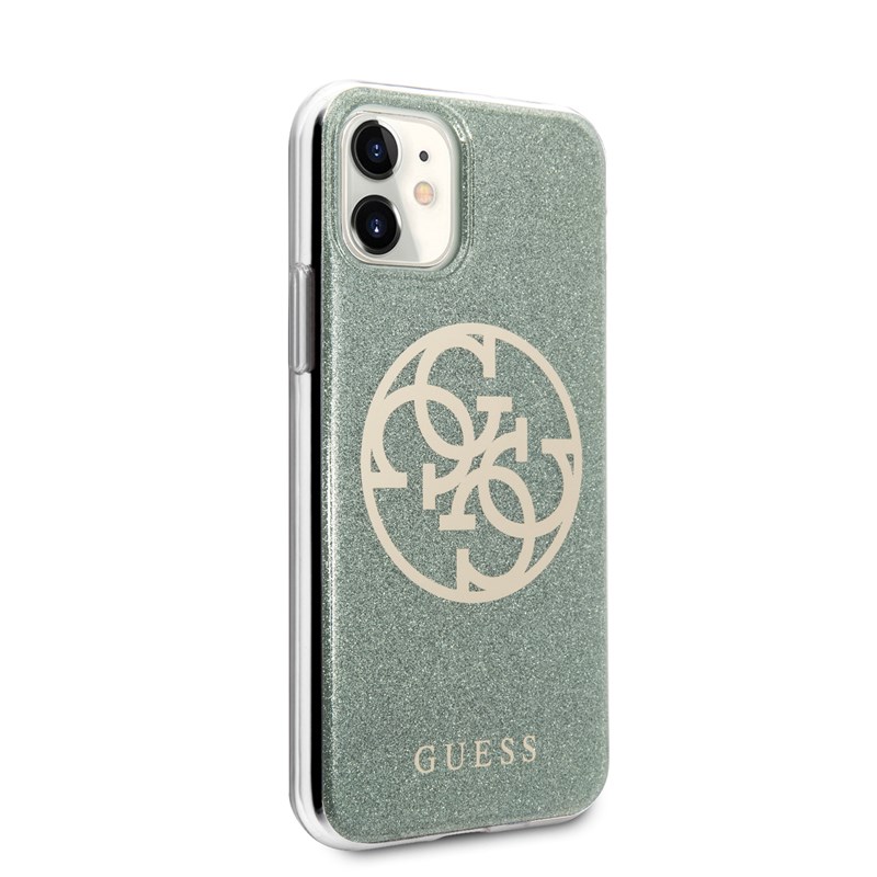 Guess Circle Glitter 4G - Etui iPhone 11 (khaki)