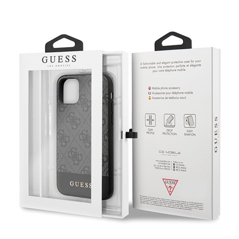 Guess 4G Bottom Stripe Collection - Etui iPhone 11 Pro Max (szary)
