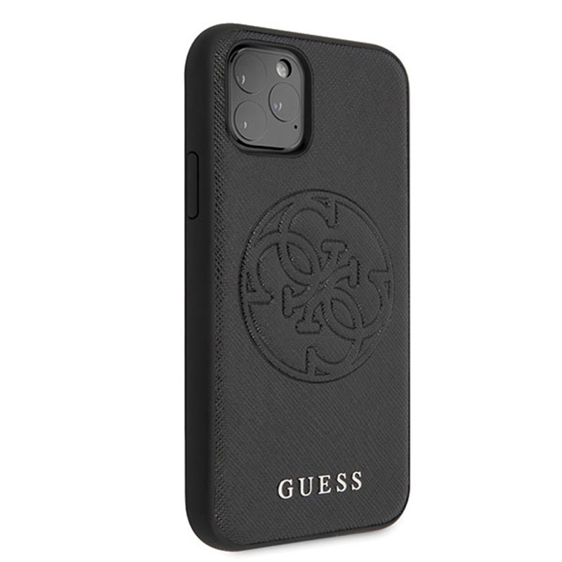 Guess Saffiano 4G Circle Logo - Etui iPhone 11 Pro Max (czarny)