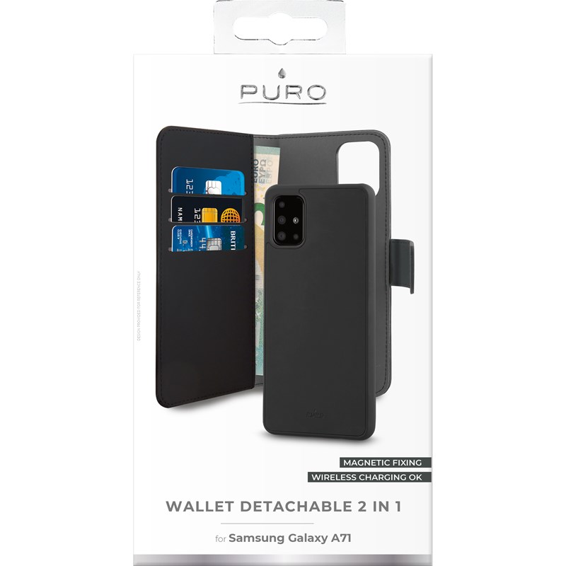 PURO Wallet Detachable - Etui 2w1 Samsung Galaxy A71 (czarny)