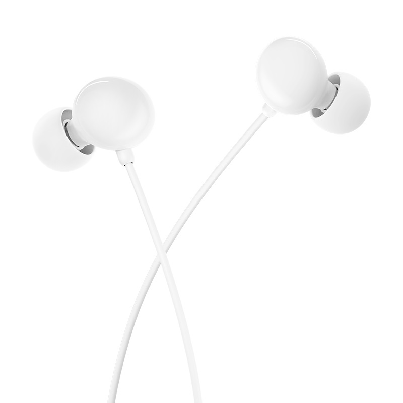 Borofone - słuchawki przewodowe z mikrofonem i pilotem Jack 3,5mm biały