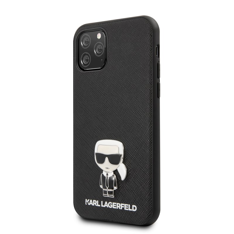 Karl Lagerfeld Saffiano with Pin Ikonik - Etui iPhone 11 Pro Max (black)