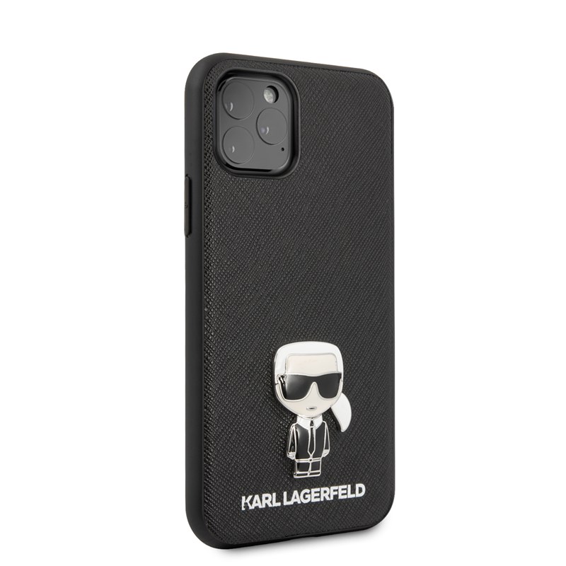 Karl Lagerfeld Saffiano with Pin Ikonik - Etui iPhone 11 Pro (black)