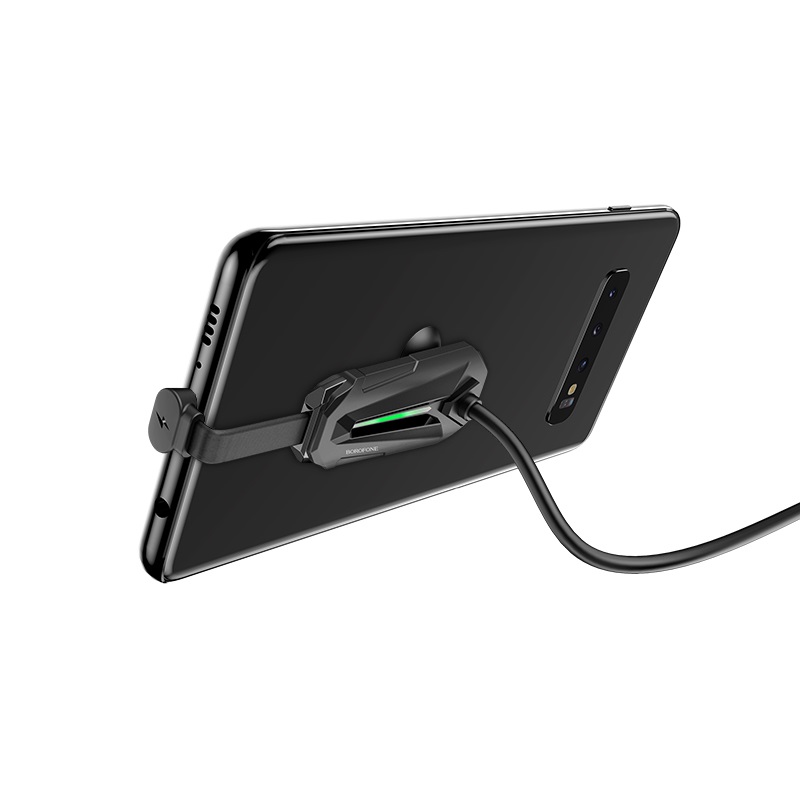 Borofone - kabel gamingowy USB-A do USB-C z ergonomicznym uchwytem do telefonu, czarny