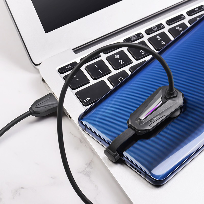 Borofone - kabel gamingowy USB-A do USB-C z ergonomicznym uchwytem do telefonu, czarny