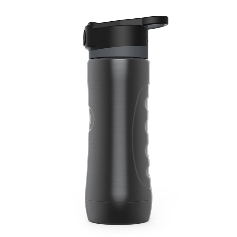 Quokka Spring - Butelka bidon termiczny ze stali nierdzewnej z systemem szybkiego otwierania 600 ml (Ebony)