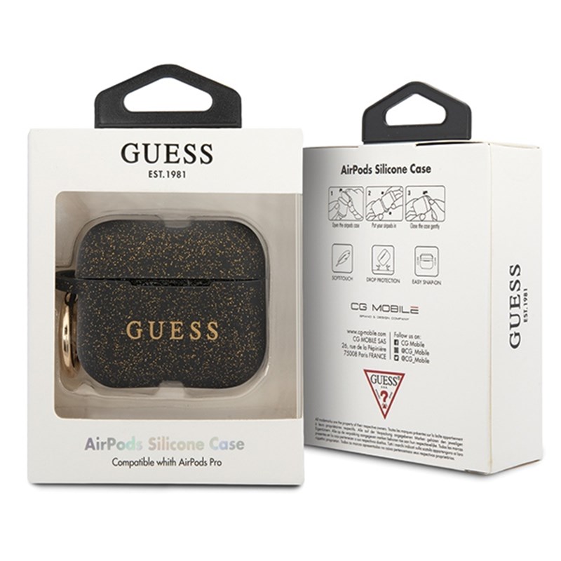 Guess Silicone Case - Etui AirPods Pro (Black)