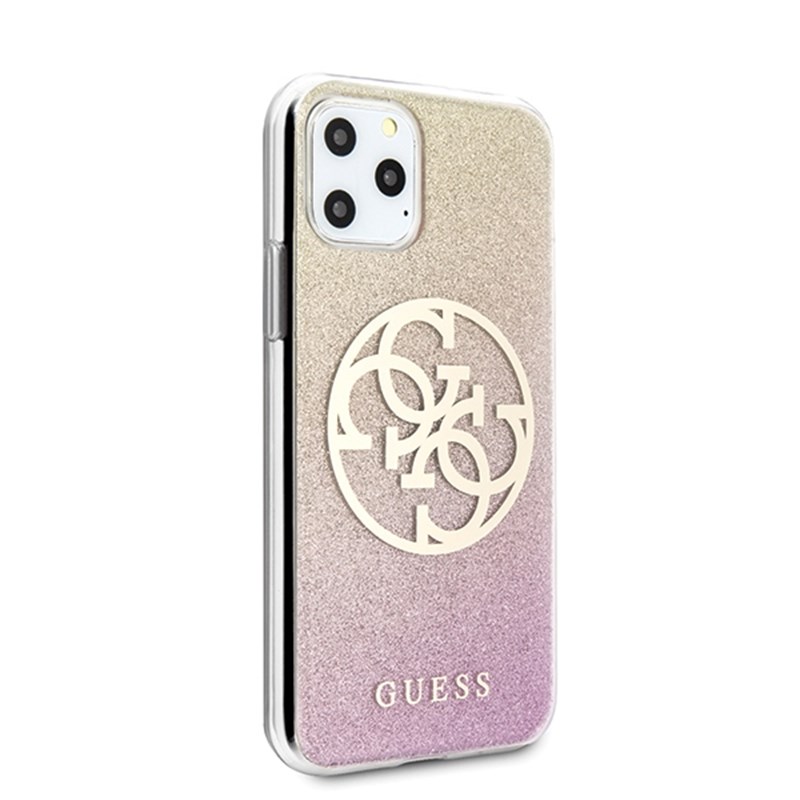 Guess Gradient Circle Glitter 4G - Etui iPhone 11 Pro (Gold/Pink)