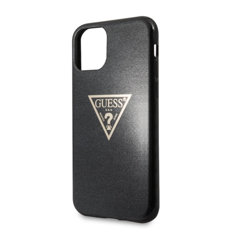 Guess Solid Glitter Triangle - Etui iPhone 11 Pro (Black)