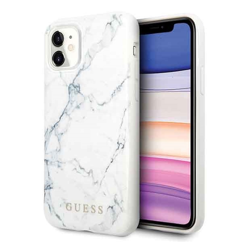 Guess Marble - Etui iPhone 11 (biały)