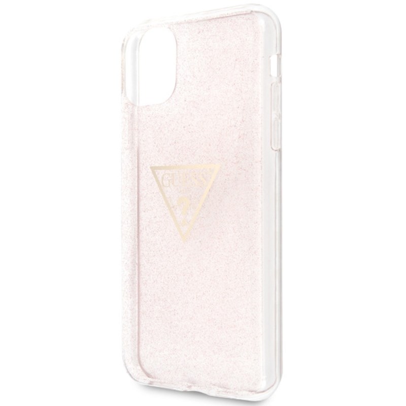 Guess Solid Glitter Triangle - Etui iPhone 11 Pro Max (Pink)