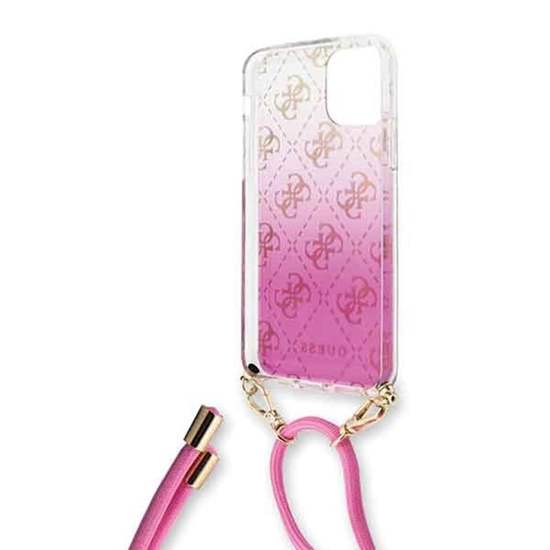 Guess 4G Gradient Hard Case - Etui z odpinaną smyczką iPhone 11 (Pink)