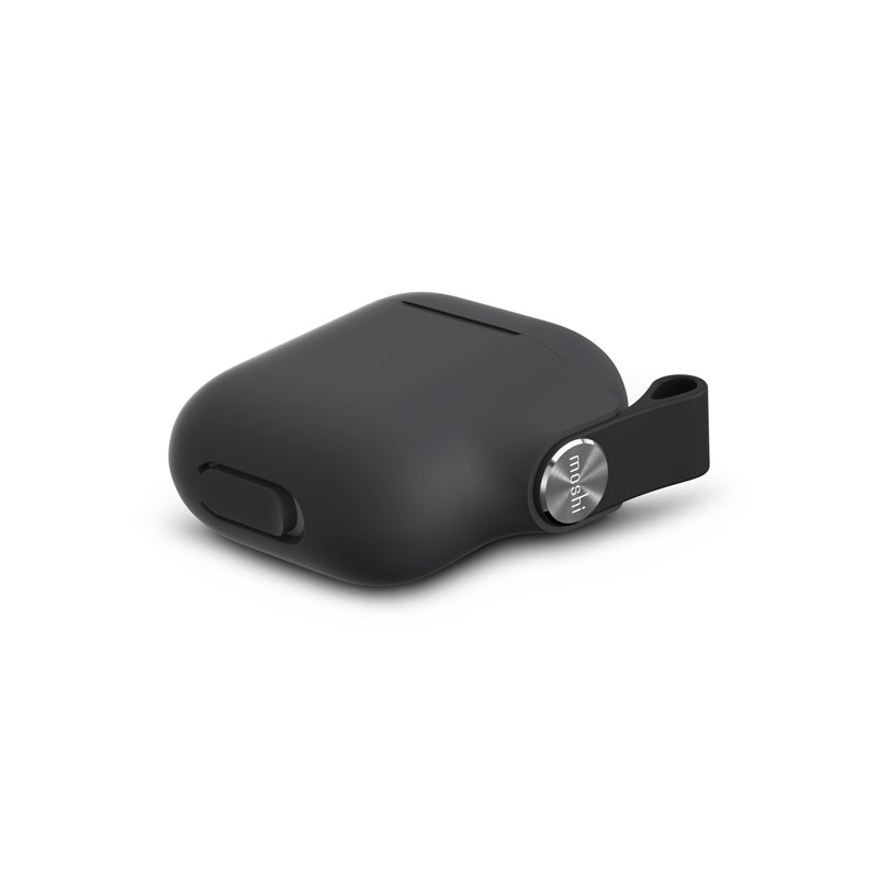 Moshi Pebbo – Etui AirPods z odpinanym paskiem na rękę (Shadow Black)