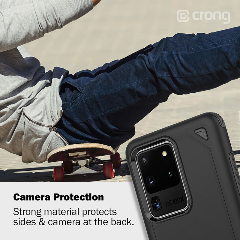 Crong Defender Case - Etui Samsung Galaxy S20 Ultra (czarny)