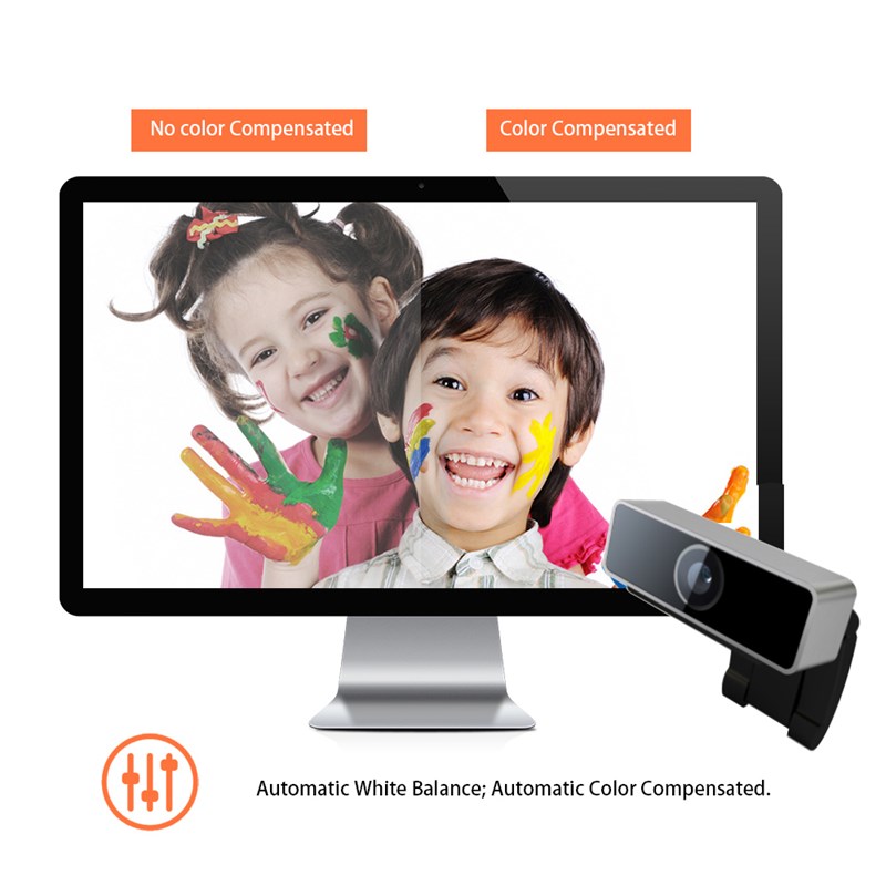 Coolcam Web Camera - Kamera internetowa USB, Full HD 1080p (Czarny, Aluminium)