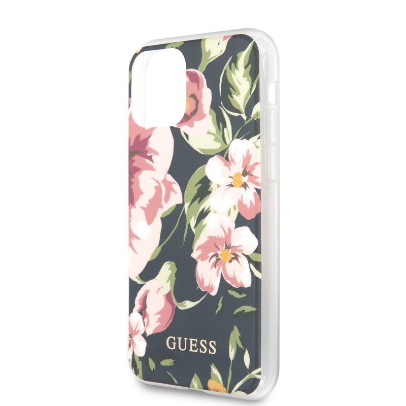 Guess Flower Shiny Collection N3 - Etui iPhone 11 Pro (Navy)