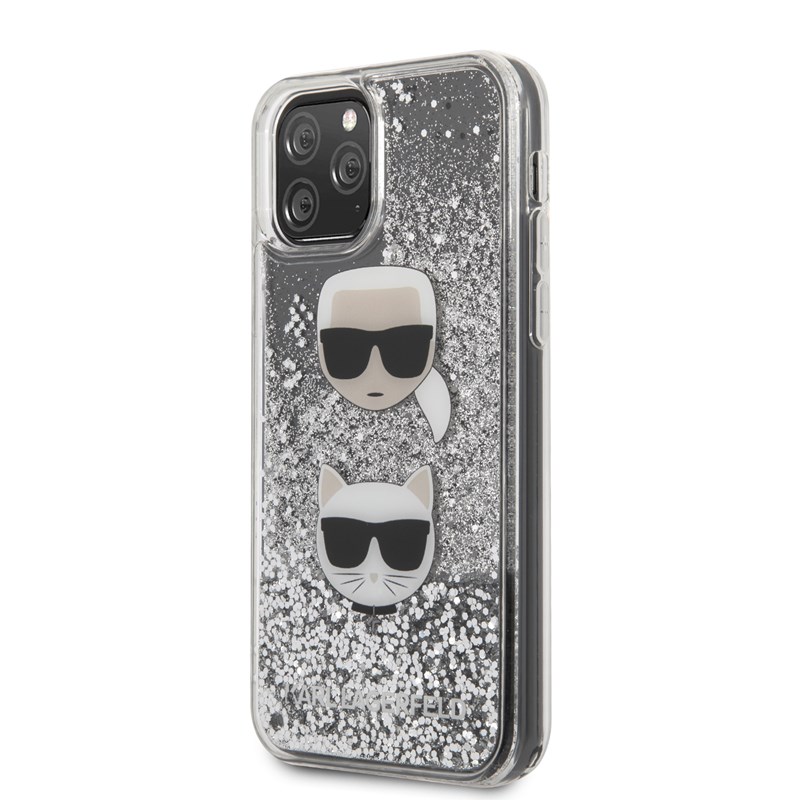 Karl Lagerfeld Liquid Glitter Hearts - Etui iPhone 11 Pro