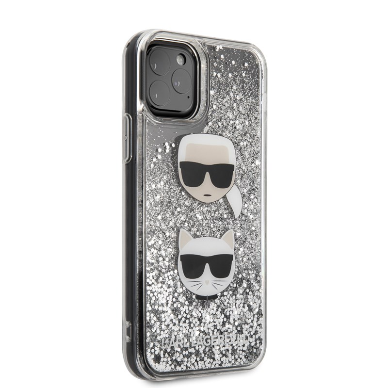 Karl Lagerfeld Liquid Glitter Hearts - Etui iPhone 11 Pro Max