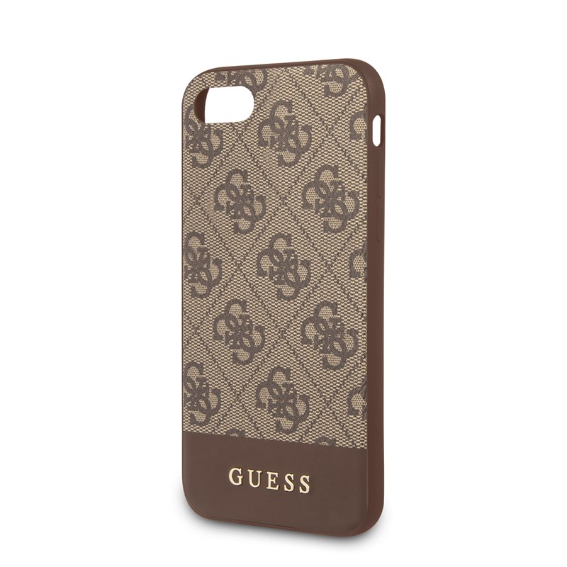 Guess 4G Bottom Stripe Collection - Etui iPhone SE 2020 / 8 / 7 (brązowy)