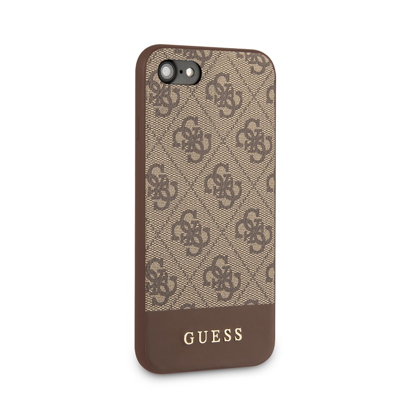 Guess 4G Bottom Stripe Collection - Etui iPhone SE 2020 / 8 / 7 (brązowy)