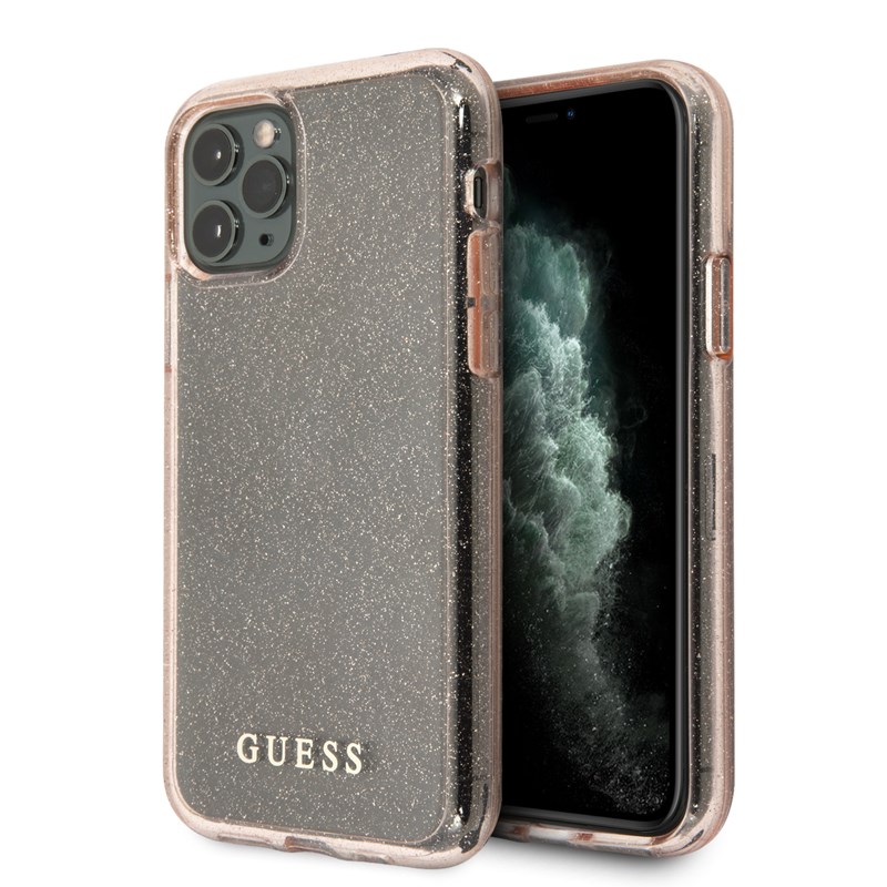 Guess Glitter Case - Etui iPhone 11 Pro (Pink)
