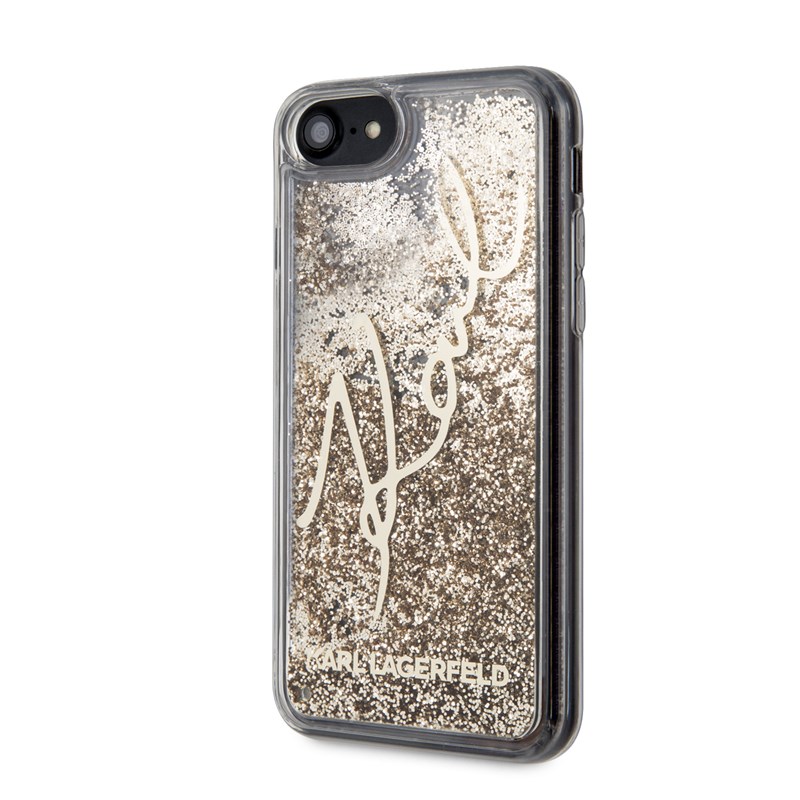 Karl Lagerfeld Signature Glitter Case - Etui iPhone SE 2020 / 8 / 7 (Gold)