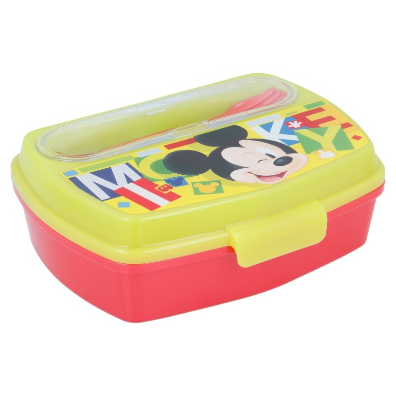 Mickey Mouse - Lunchbox z kompletem sztućców