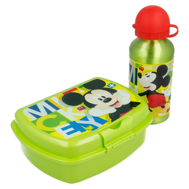 Mickey Mouse - Zestaw Śniadaniówka + bidon aluminiowy 400 ml
