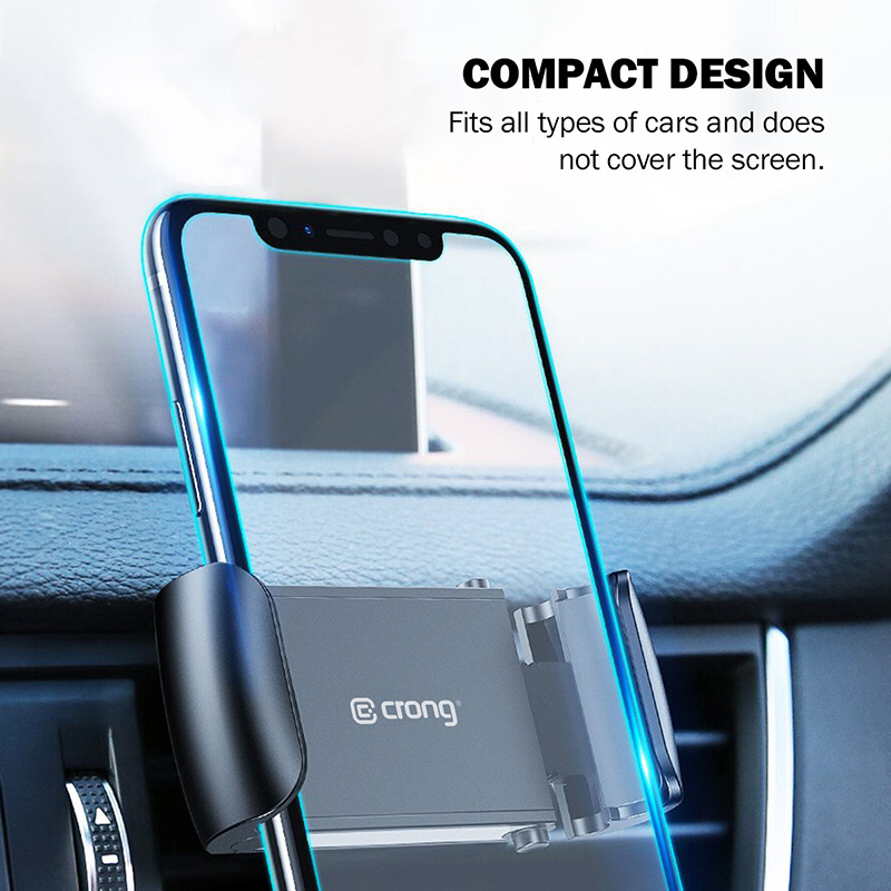 Crong Universal Smart Car Holder – Uniwersalny uchwyt samochodowy do telefonu 4"-6,5” (czarny)